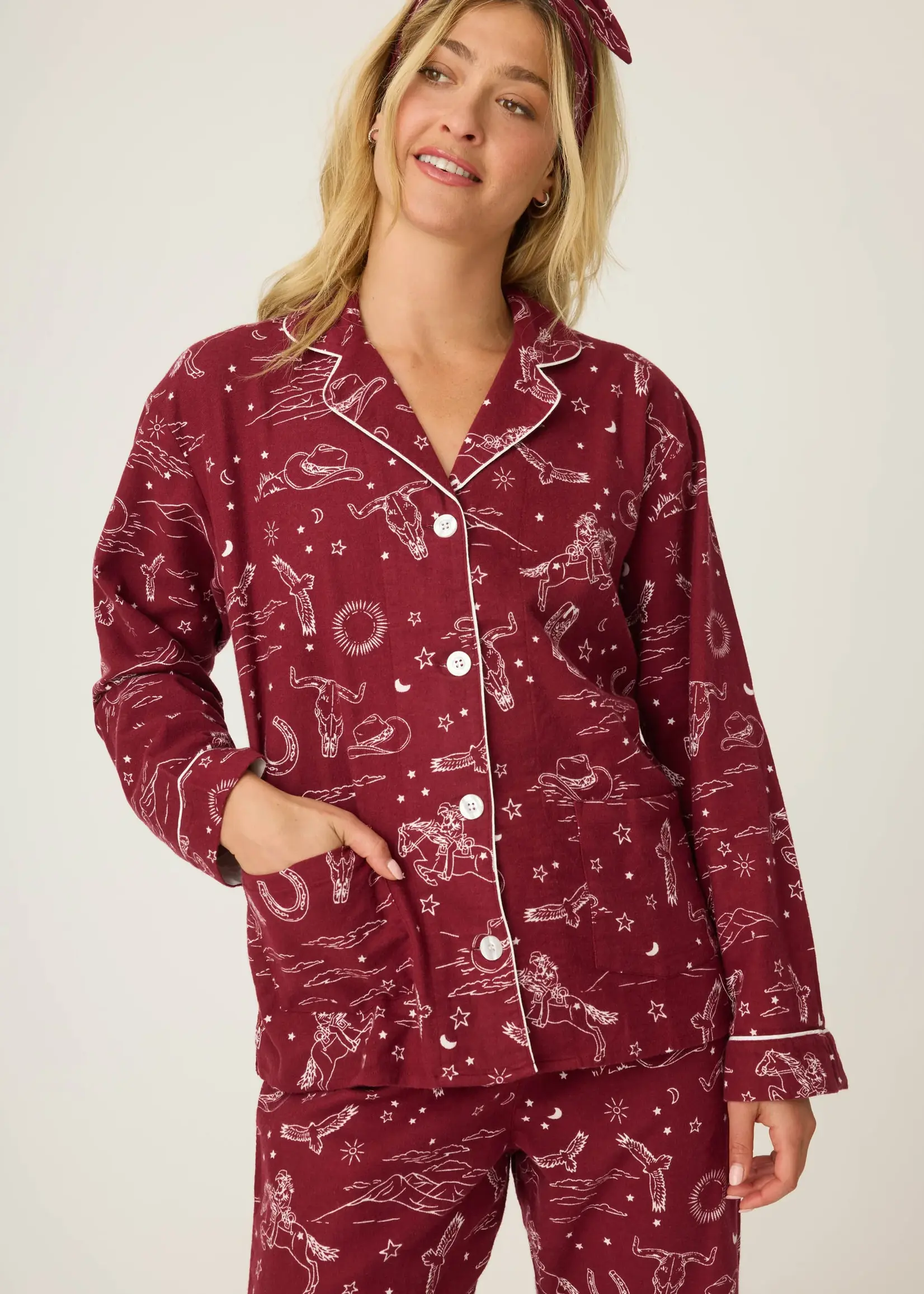 PJ Salvage Hold Your Horses Flannel PJ RUFLPJ