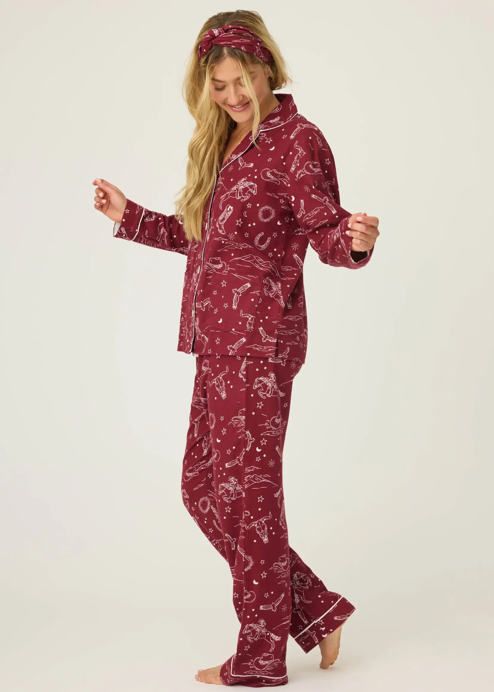 PJ Salvage Hold Your Horses Flannel PJ RUFLPJ