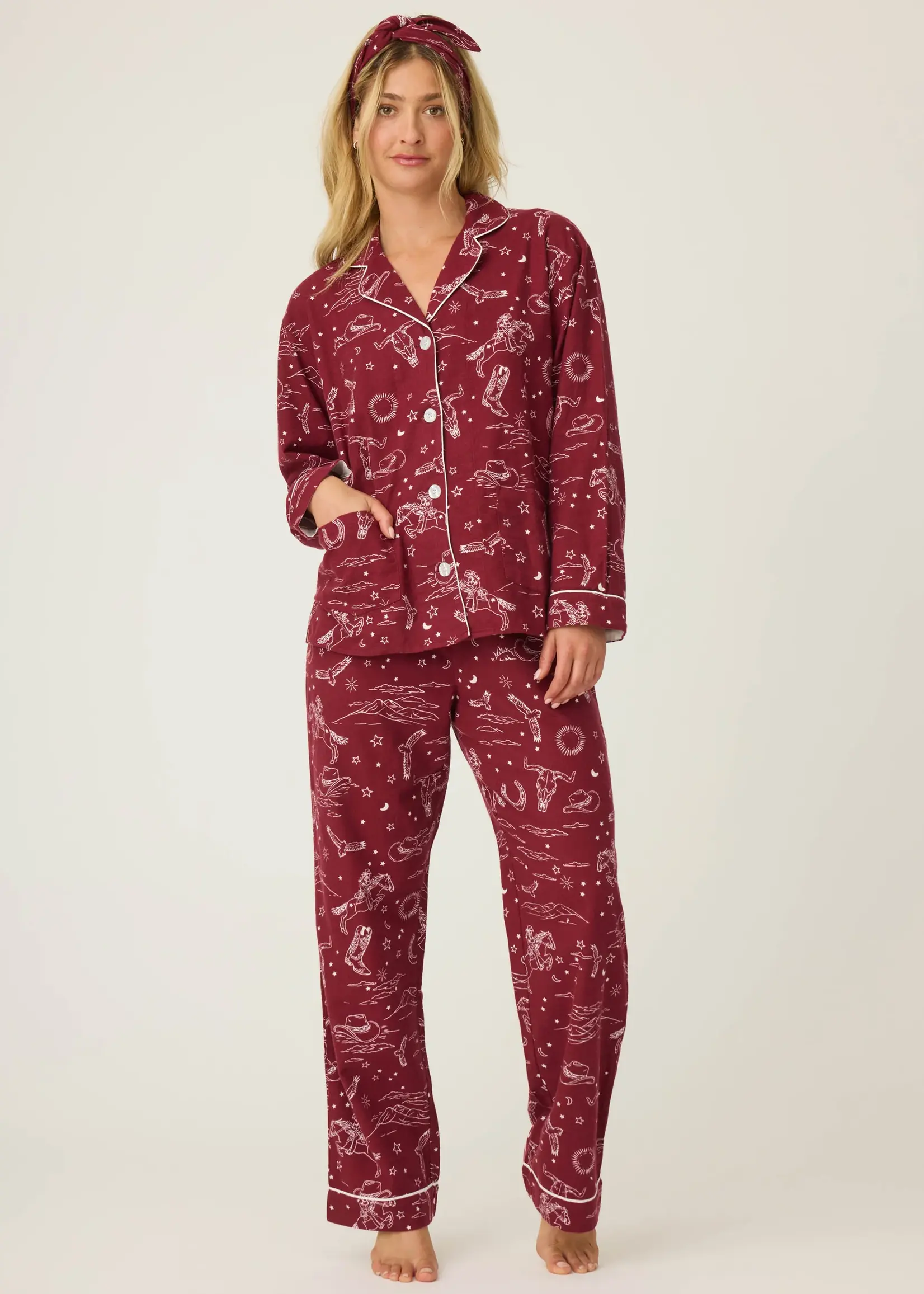 PJ Salvage Hold Your Horses Flannel PJ RUFLPJ
