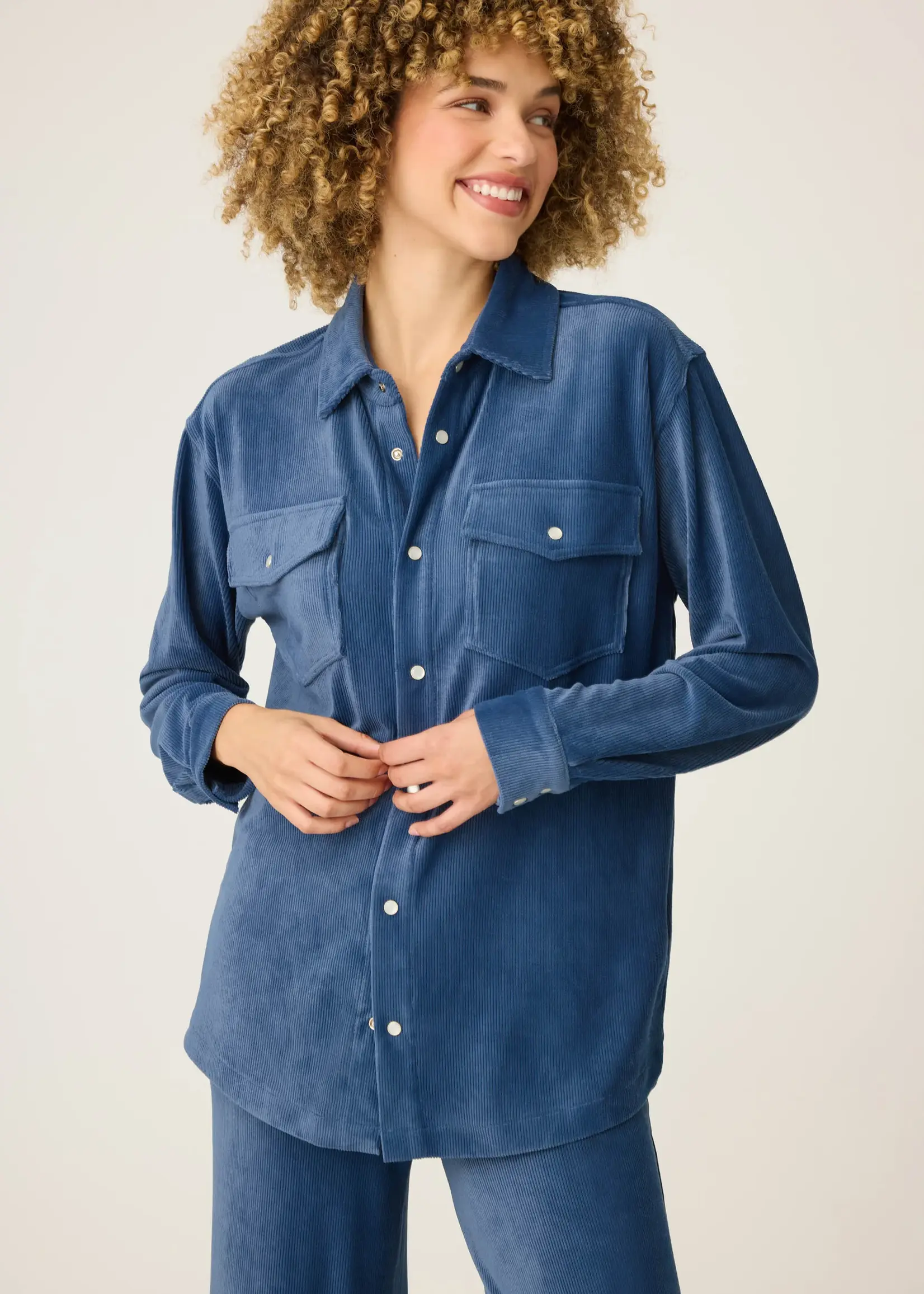 PJ Salvage Craving Corduroy Button Down PJ Set RUSCST