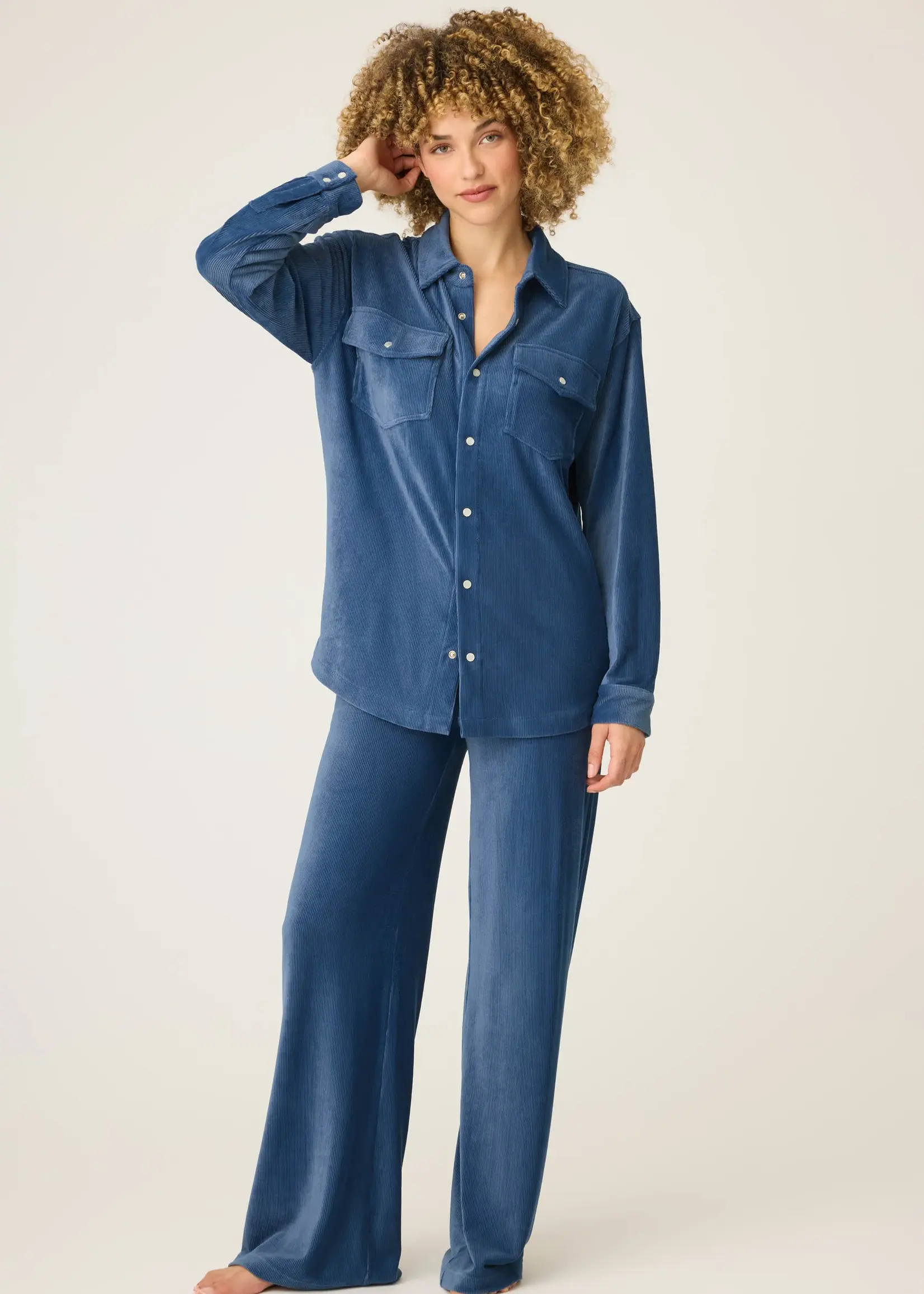 PJ Salvage Craving Corduroy Button Down PJ Set RUSCST