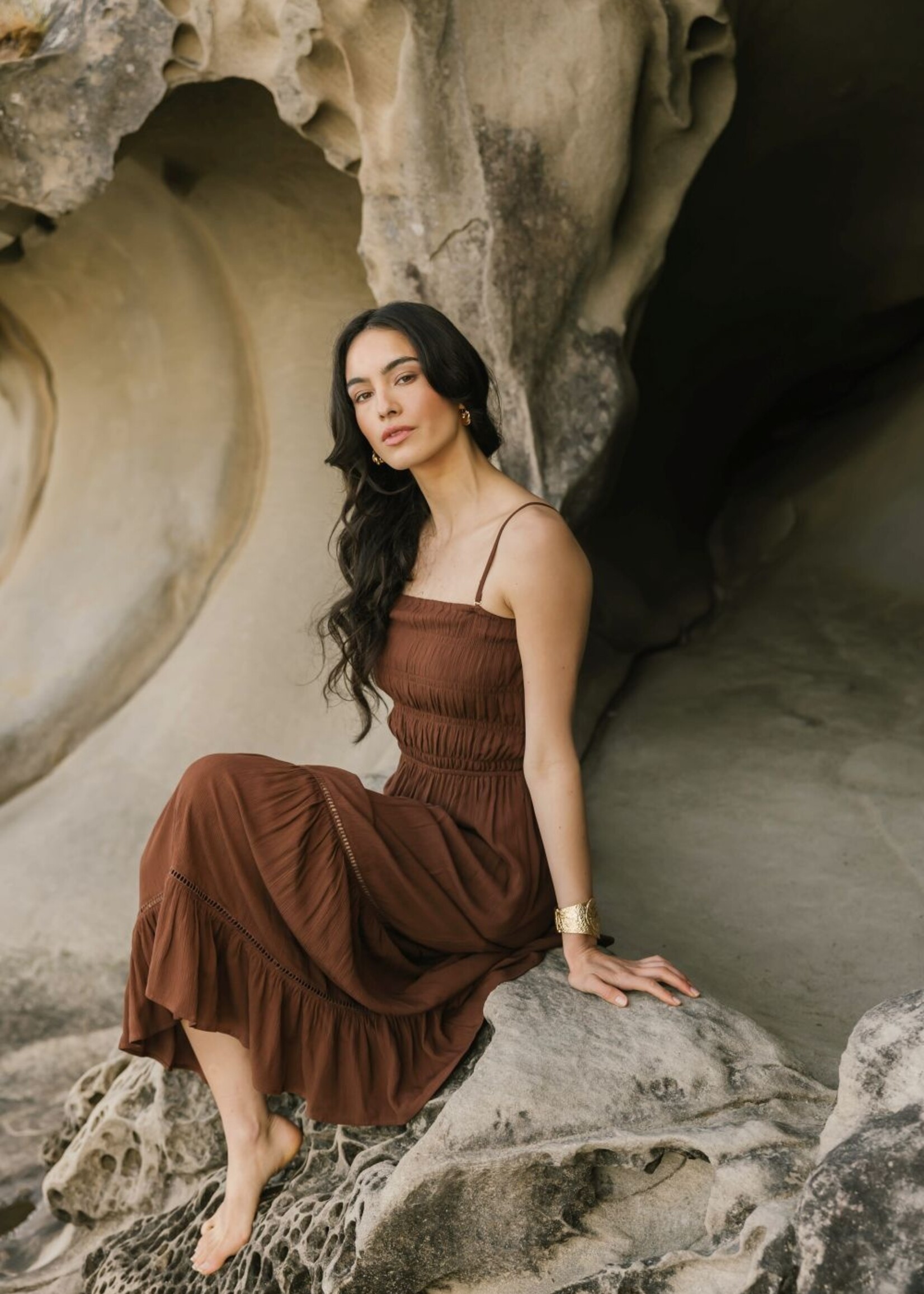 Koy Resort KY Miami Luxe Smocked Tiered Dress K26206-01