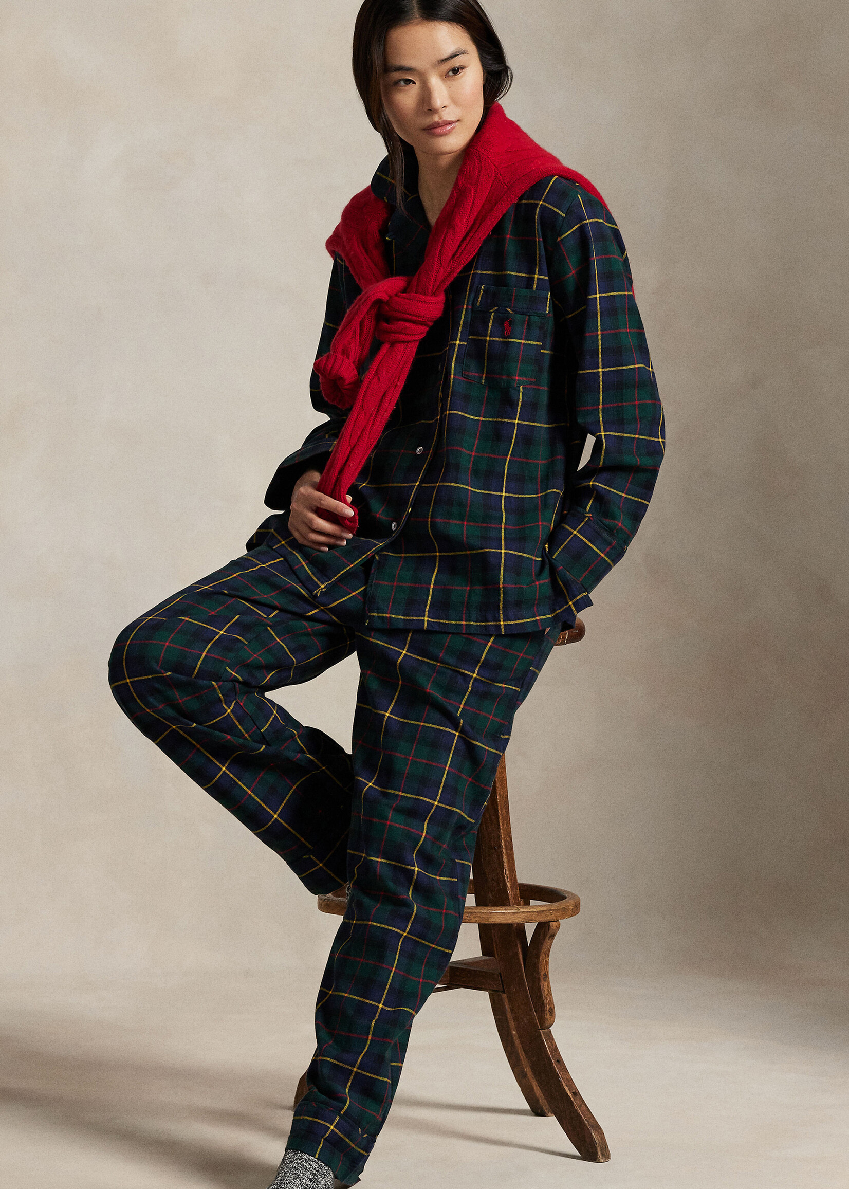 Polo Ralph Lauren Madison Plaid Cotton Flannel PJ Set 4P8043R3