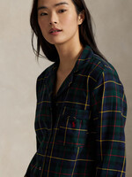 Polo Ralph Lauren Camp Collar Plaid Cotton Flannel Sleep Dress