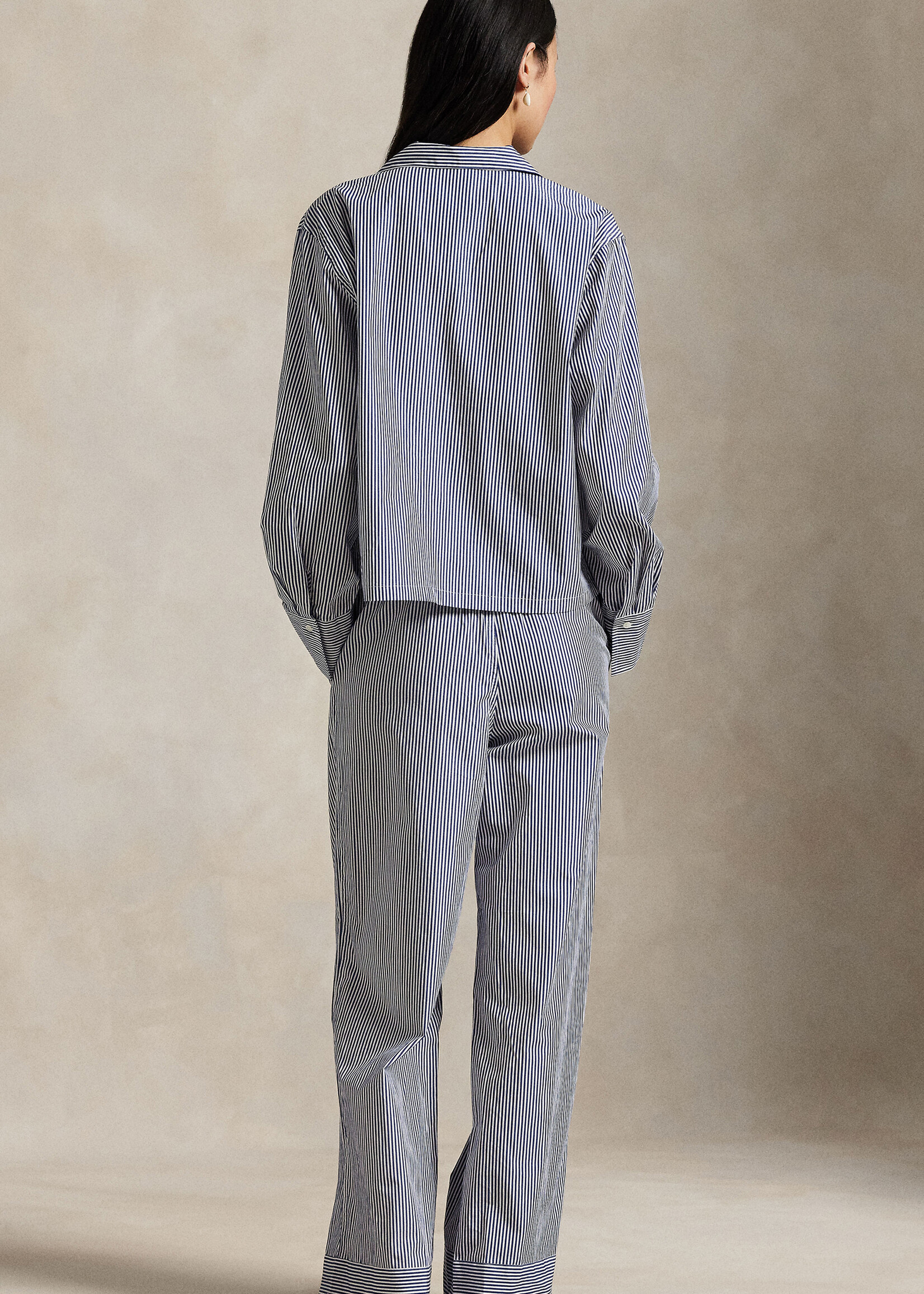 Polo Ralph Lauren Long Sleeve Cotton Poplin Stripe PJ Set 4P0716R3