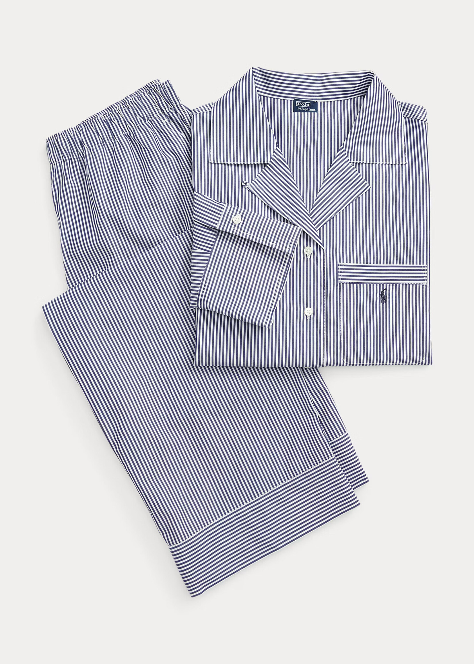 Polo Ralph Lauren Long Sleeve Cotton Poplin Stripe PJ Set 4P0716R3