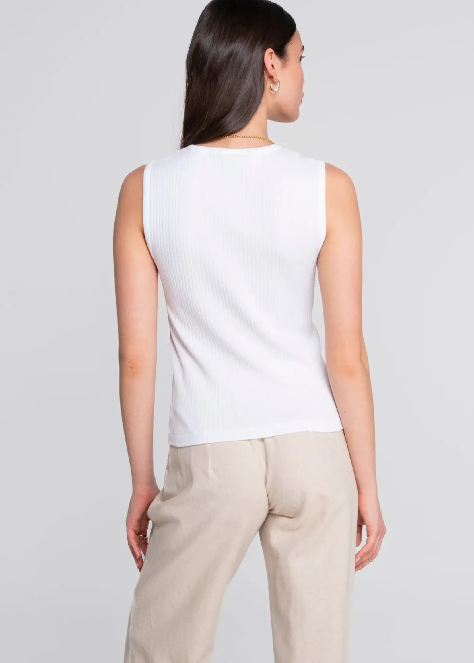 Oscalito Wide Rib Cotton Crew Neck Tank 7562