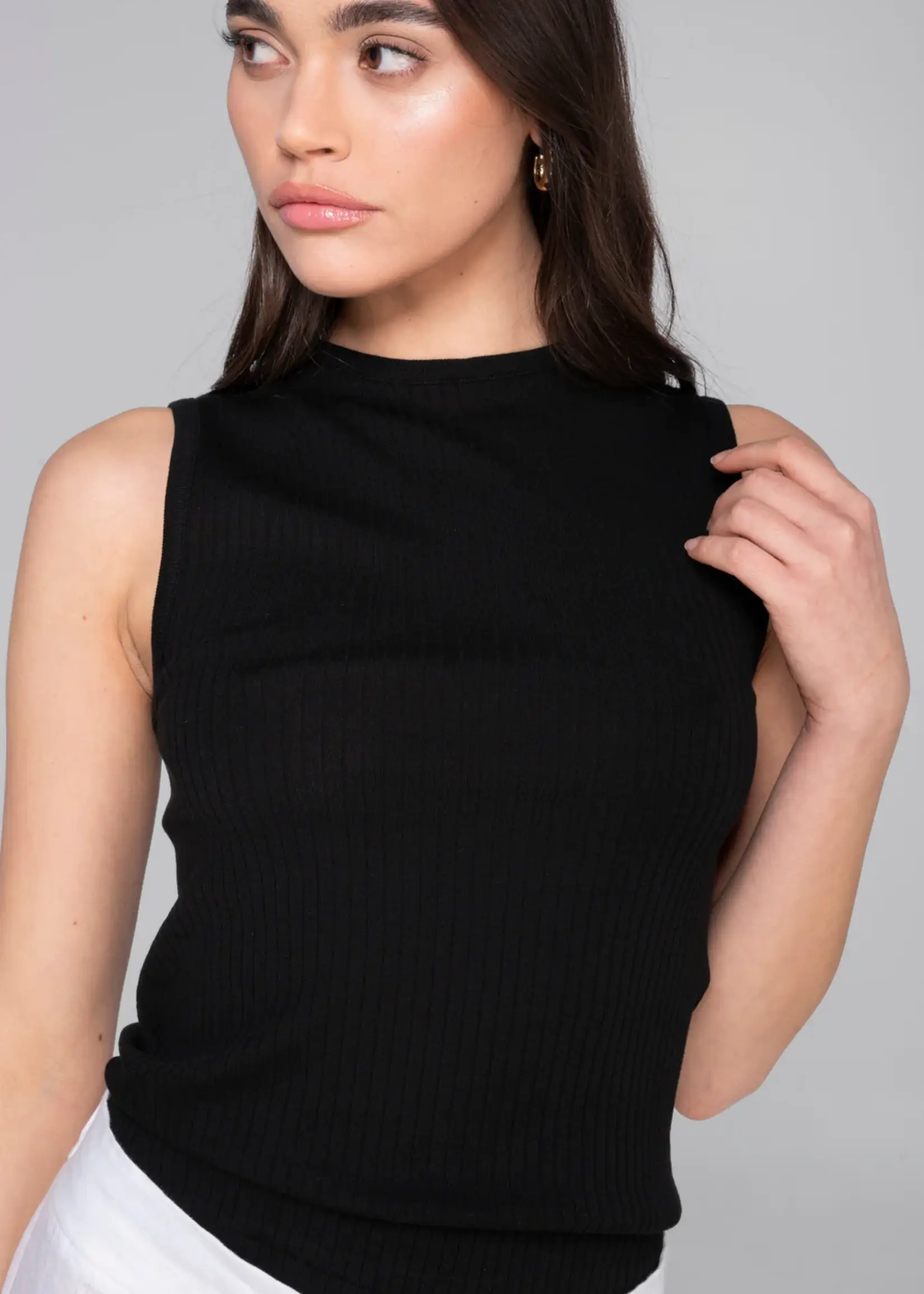 Oscalito Wide Rib Cotton Crew Neck Tank 7562