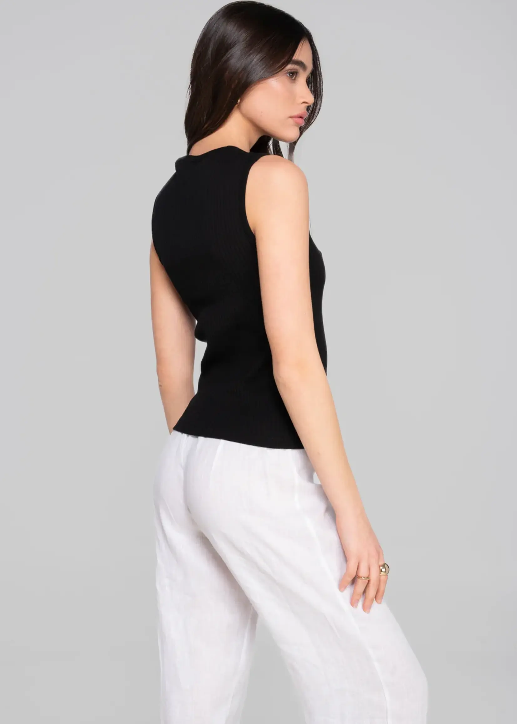 Oscalito Wide Rib Cotton Crew Neck Tank 7562