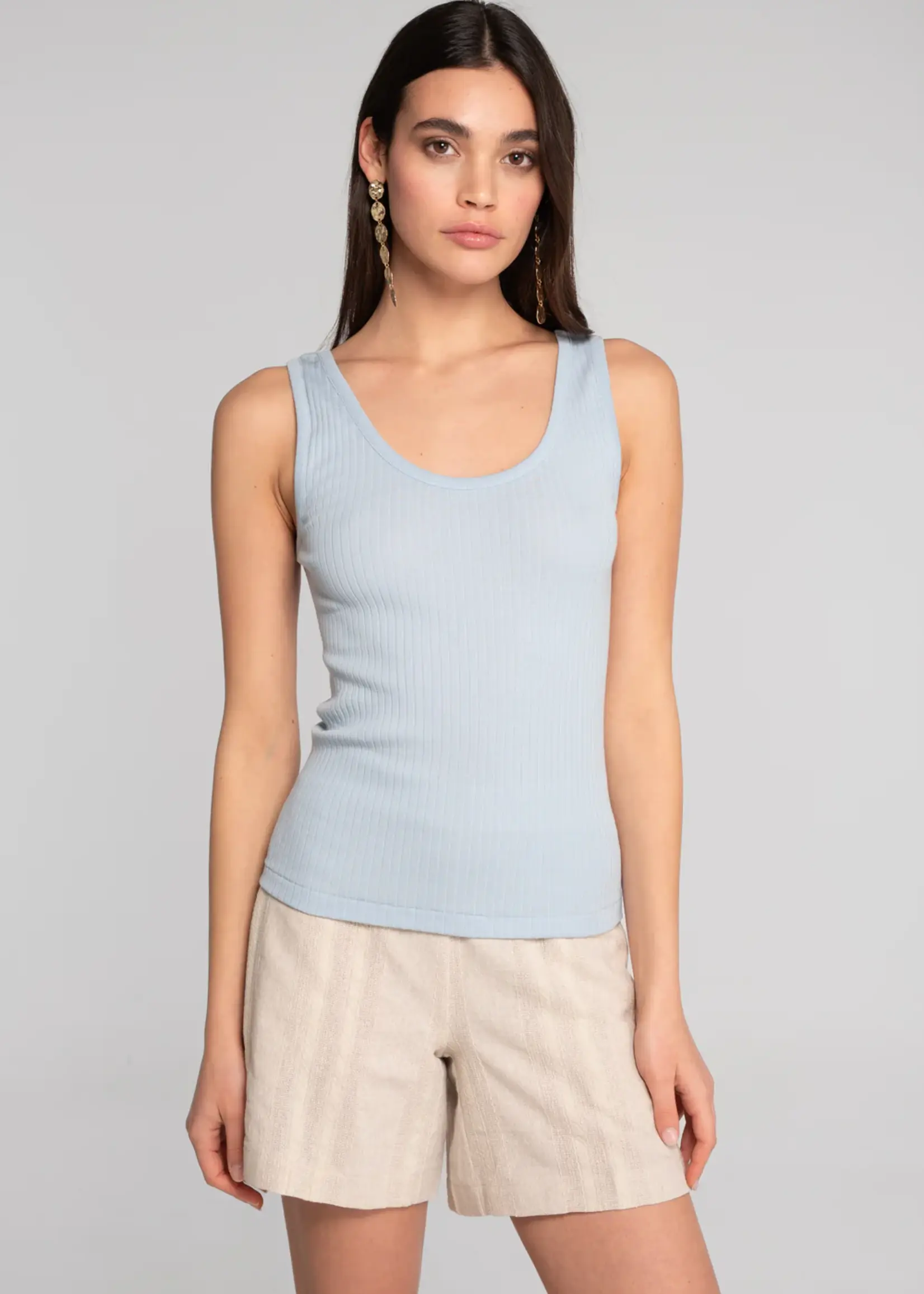 Oscalito Wide Rib Cotton Scoop Neck Tank 7561