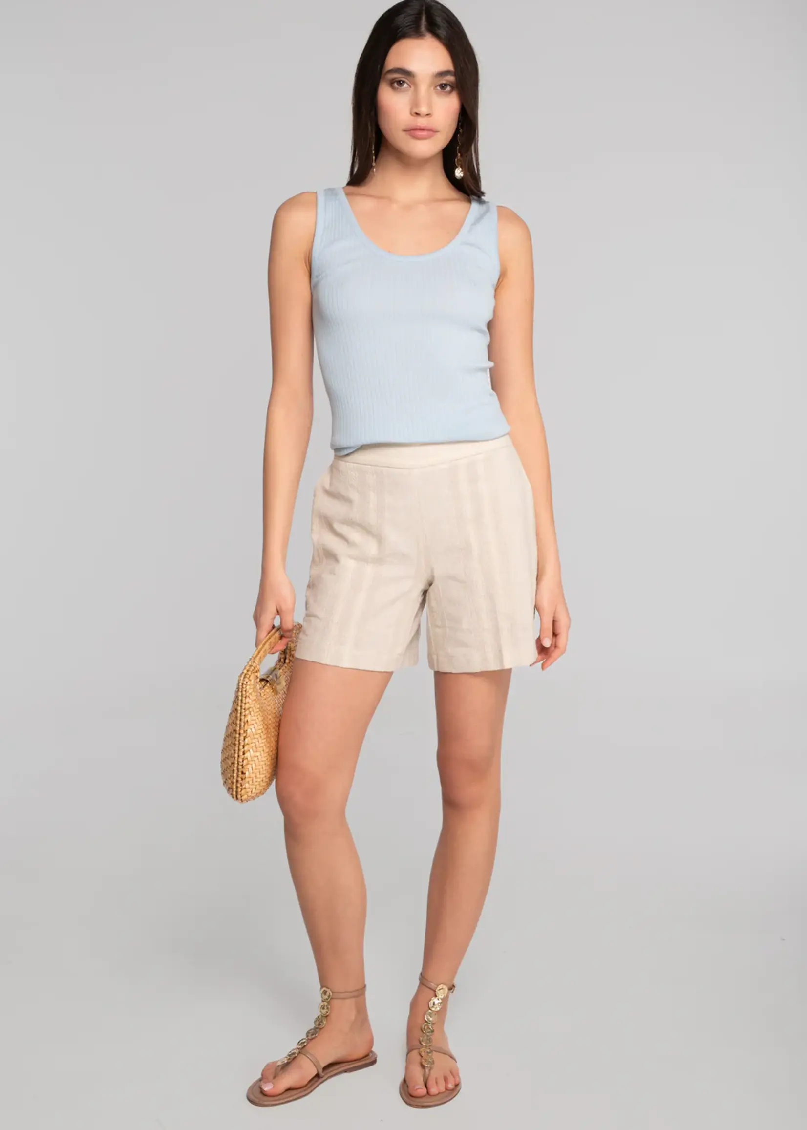 Oscalito Wide Rib Cotton Scoop Neck Tank 7561