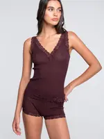 Oscalito Wool & Silk V-Neck Cami with Lace