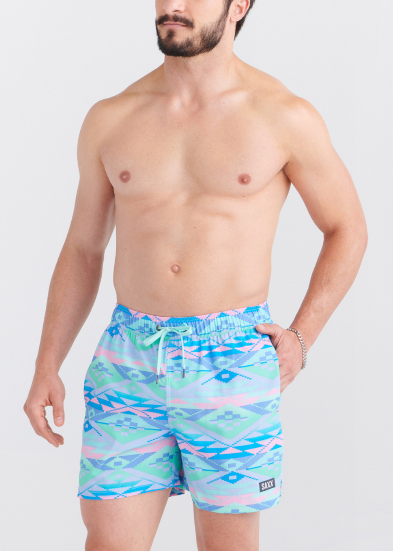 Saxx Oh Buoy 5" Geo Print Swim Trunk SXSW03L