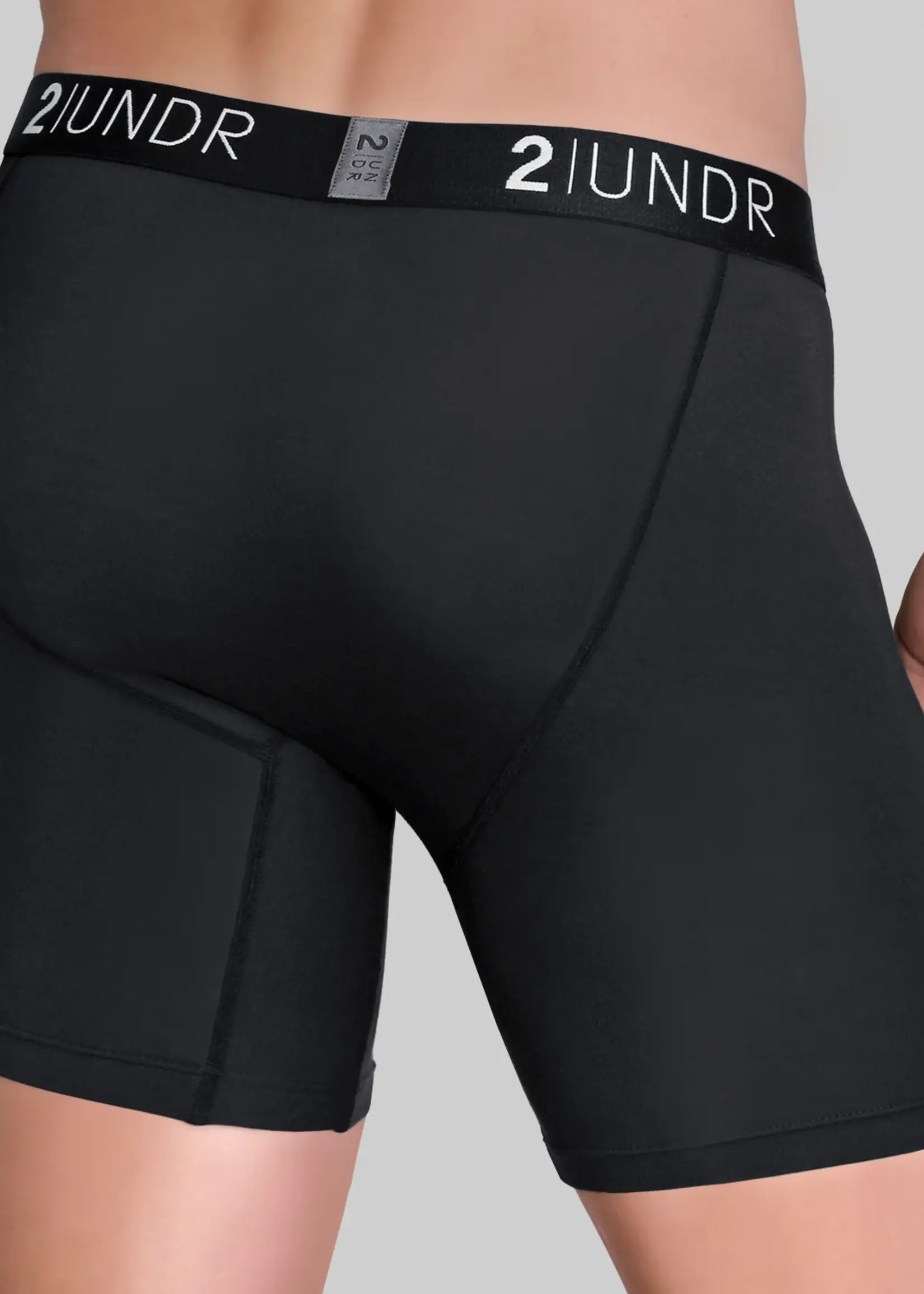 2Undr Swing Shift Solid Two Tone 6" Boxer Brief 01BB