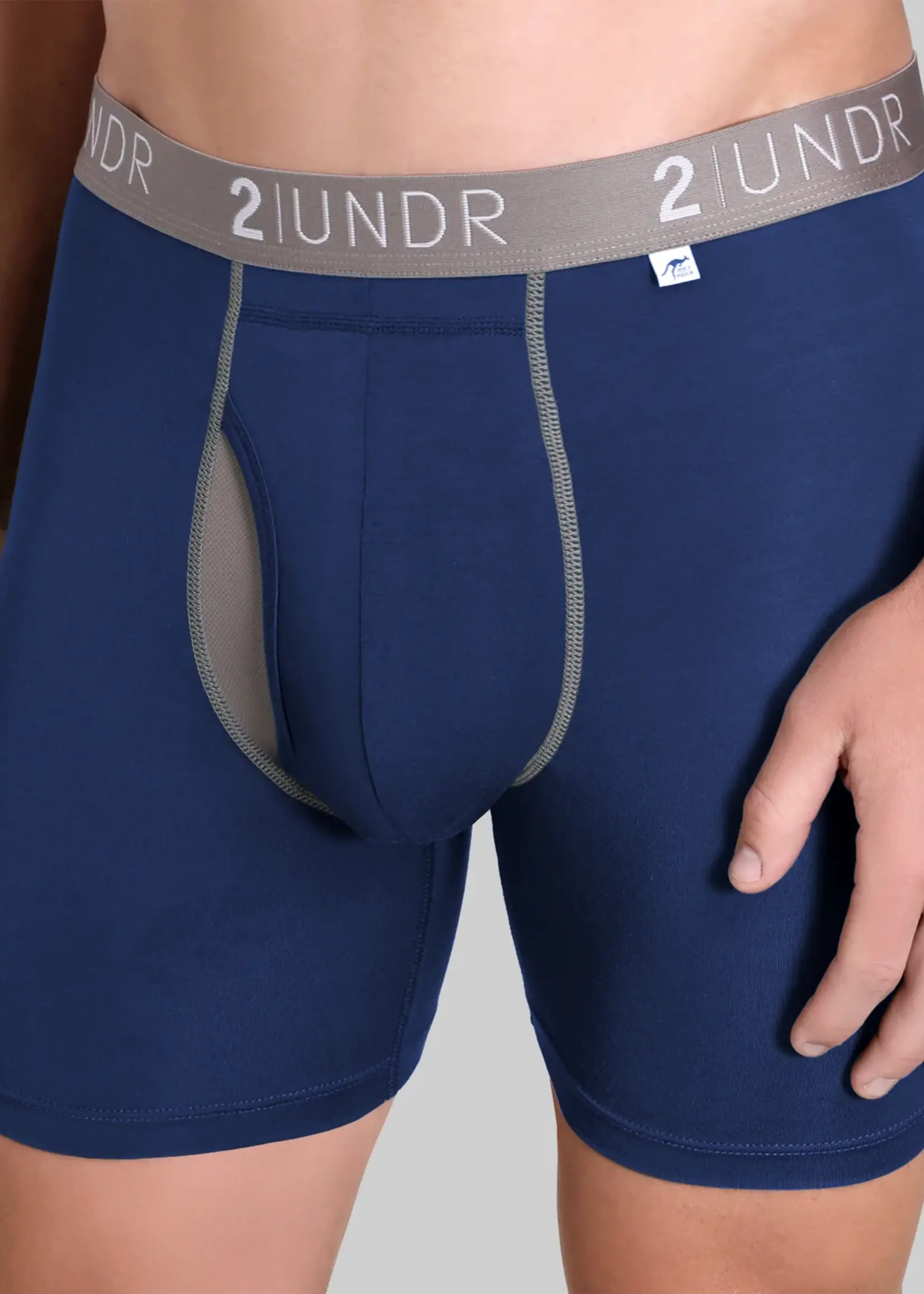 2Undr Swing Shift Solid Two Tone 6" Boxer Brief 01BB