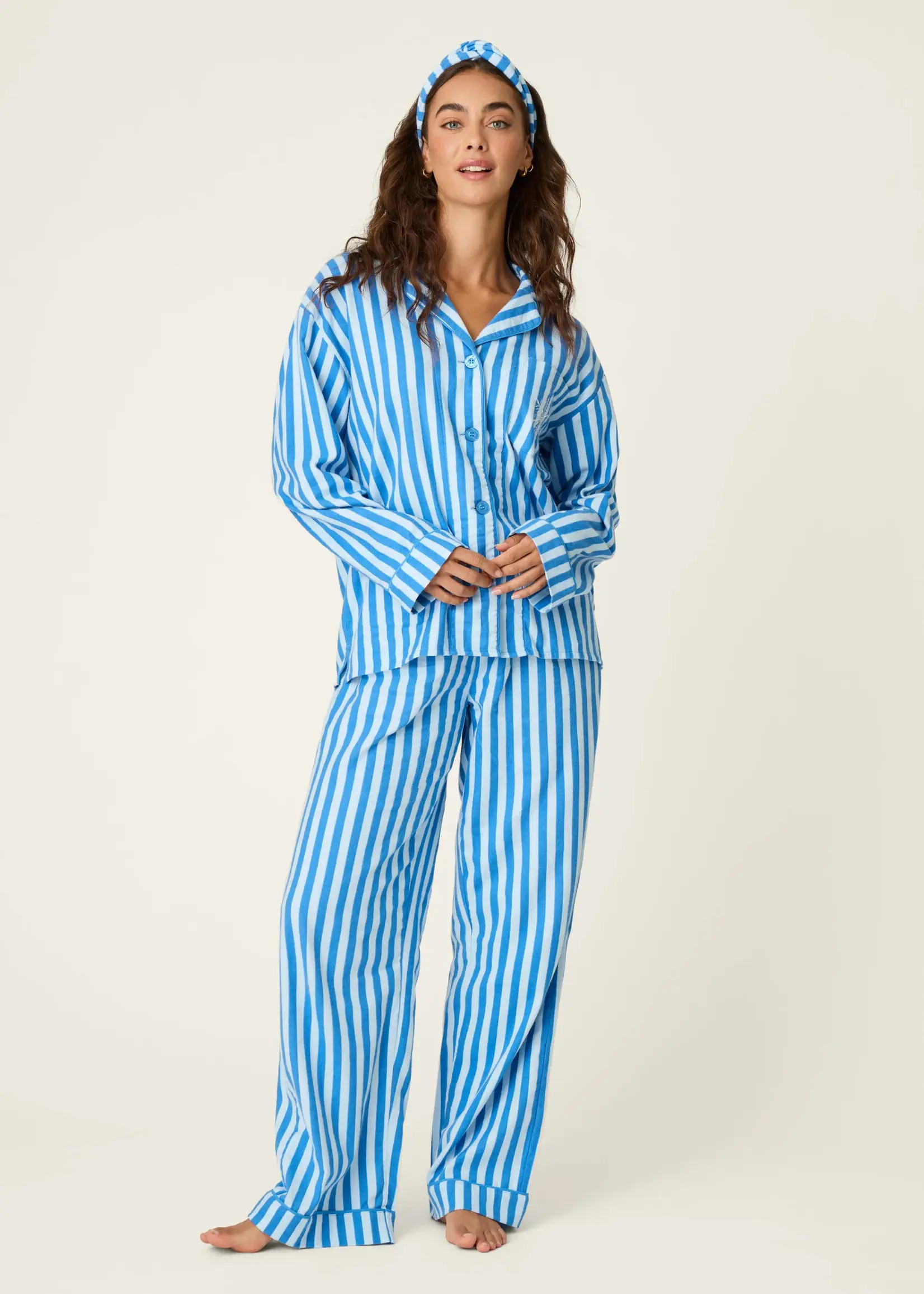 PJ Salvage Icon Stripe Flannel PJ Set RZFLPJ1