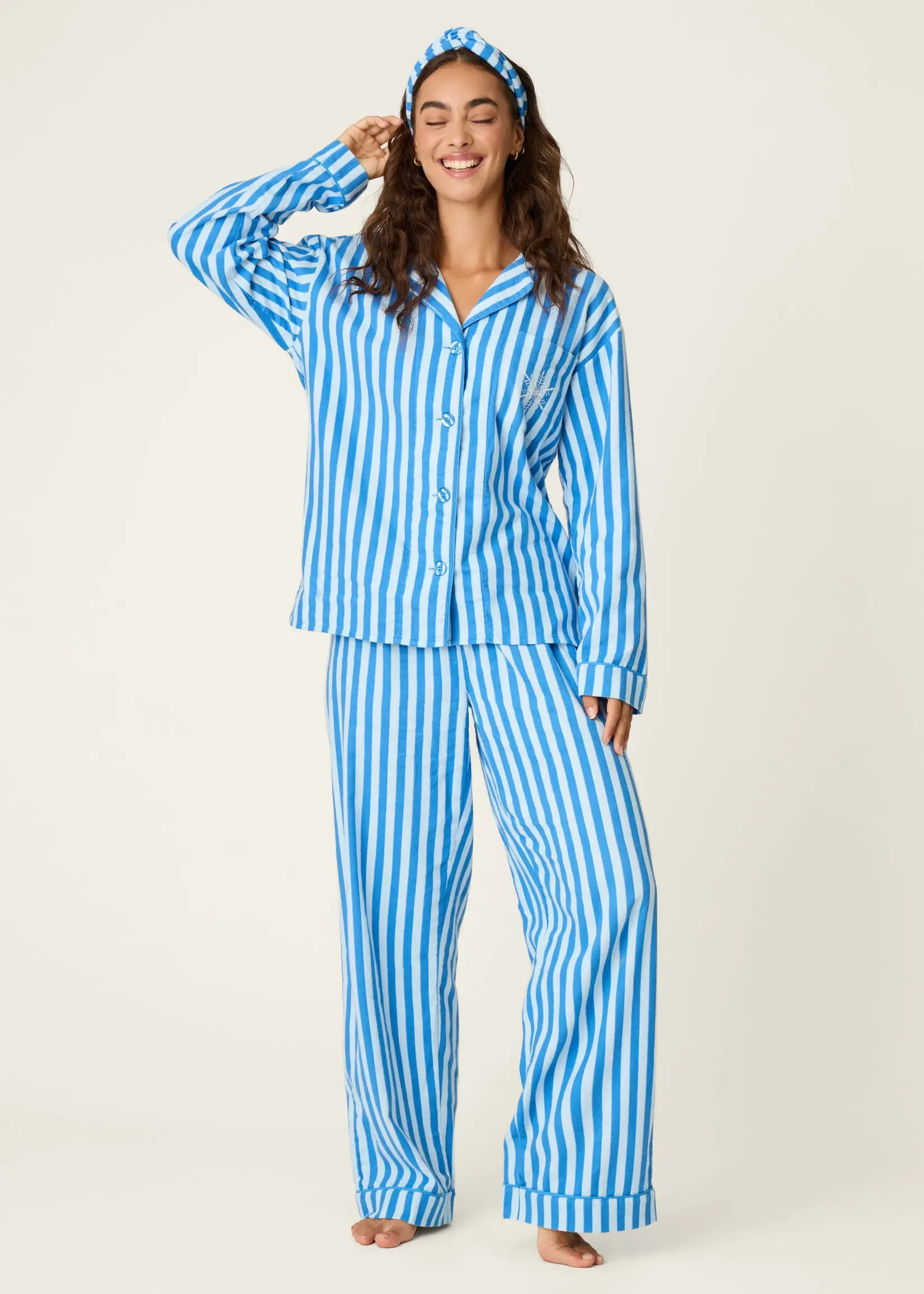 PJ Salvage Icon Stripe Flannel PJ Set RZFLPJ1