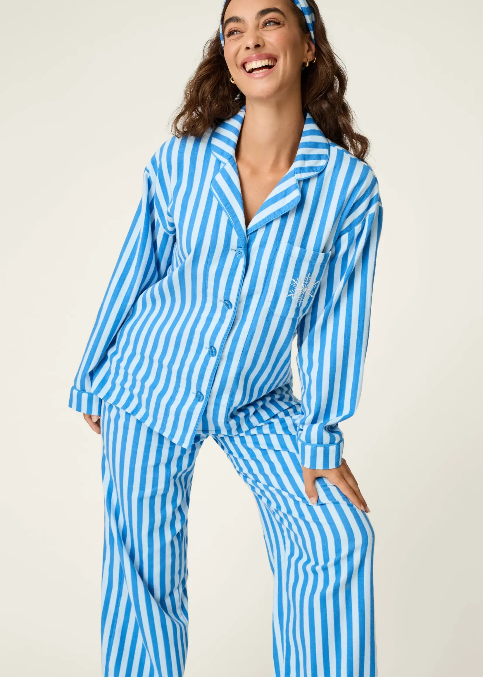 PJ Salvage Icon Stripe Flannel PJ Set RZFLPJ1