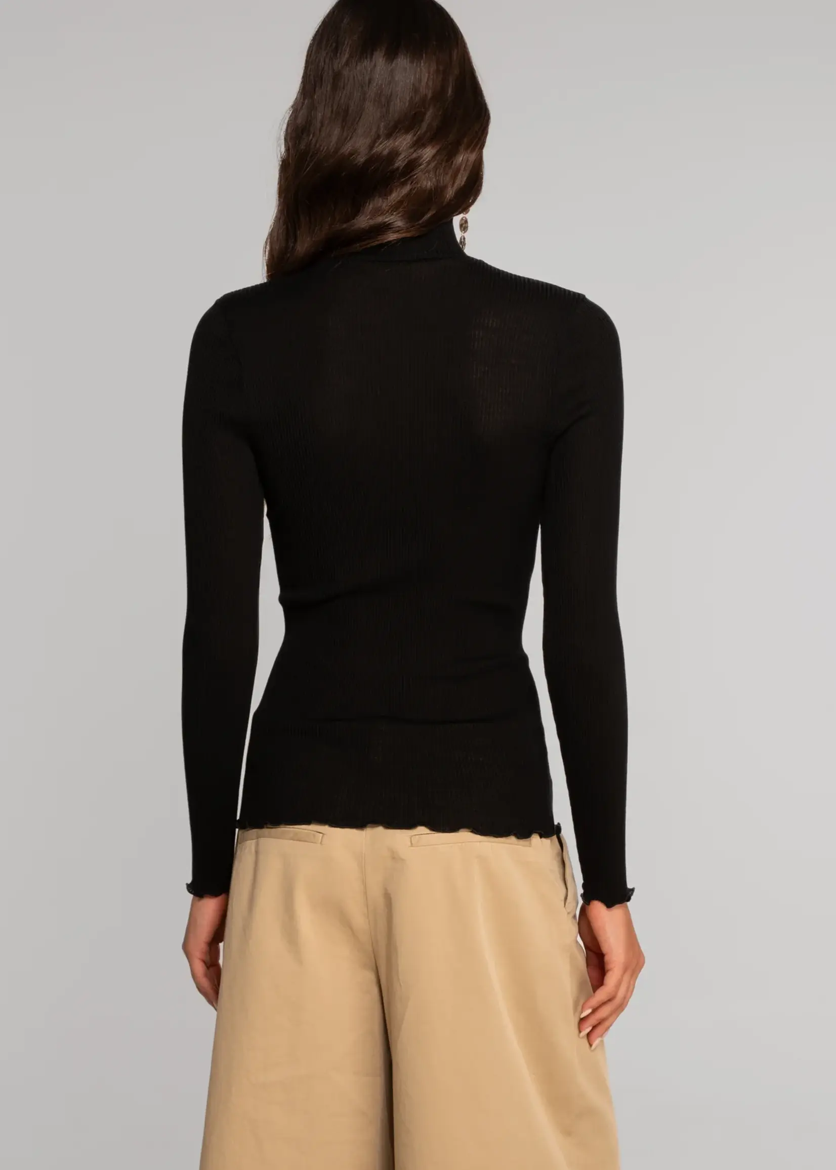 Oscalito Wool & Silk Rib Mock Neck 3429
