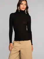 Oscalito Wool & Silk Rib Mock Neck