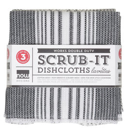 Now Designs Scrub-it Dishcloth, Black, set of 3