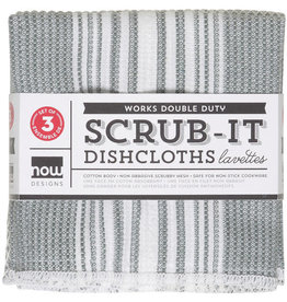 Now Designs Scrub-it Dishcloth, London Grey, set of 3