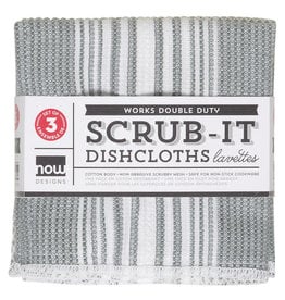 Now Designs Scrub-it Dishcloth, London Grey, set of 3