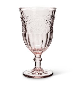 Abbott Flower Wine Goblet, 6.5”, Pink