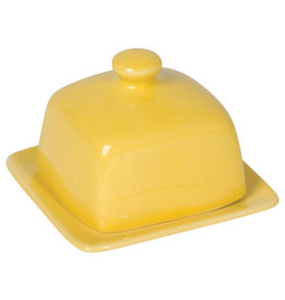 Square Lemon Yellow Butter Dish