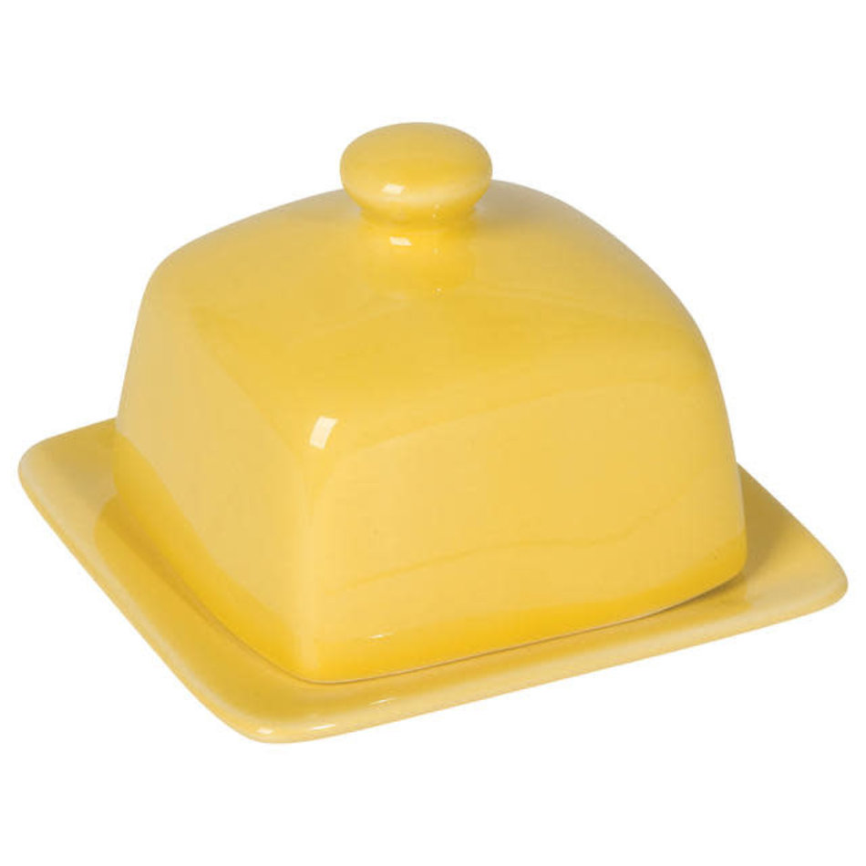 Square Lemon Yellow Butter Dish