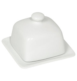 Square Butter Dish, White