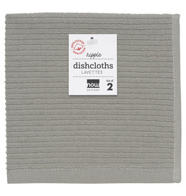 Now Designs Ripple Dishcloth, Set of 2, London Gray