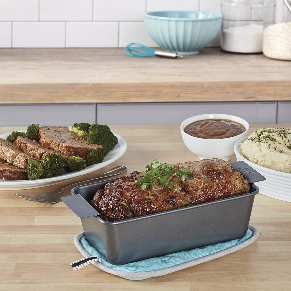 Honey Mustard Meatloaf in Lodge Cast Iron Loaf Pan 