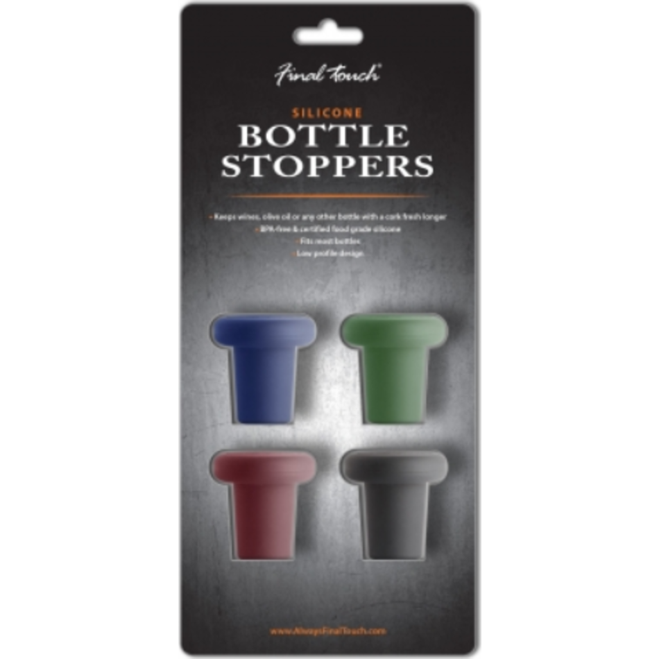 Final Touch Silicone Bottle Stopper, set of 4