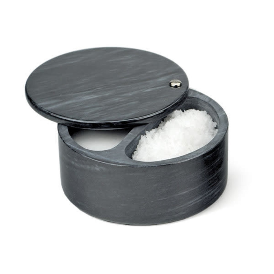 RSVP Swivel Salt Box, Black Marble