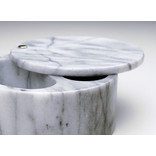 RSVP Swivel Salt Box, White Marble