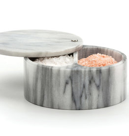 RSVP Swivel Salt Box, White Marble