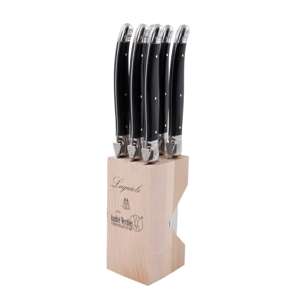 Laguiole Laguiole Debutant Steak Knives, 7pc, Black