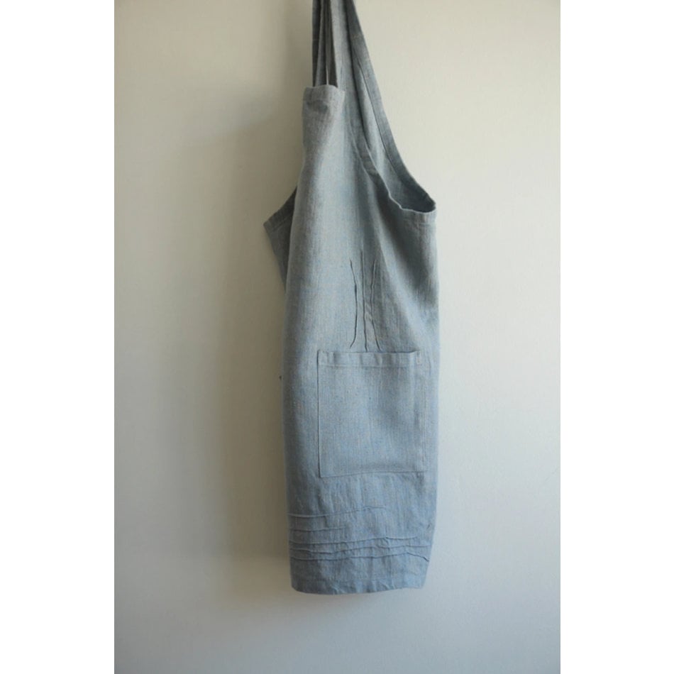 Linen Way Cuisine Linen Apron, Blue/Natural