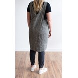 Linen Way Cuisine Linen Apron, Black/Natural