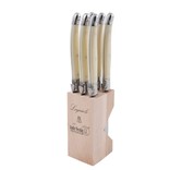 Laguiole Laguiole Debutant Steak Knives, 7pc, Cream