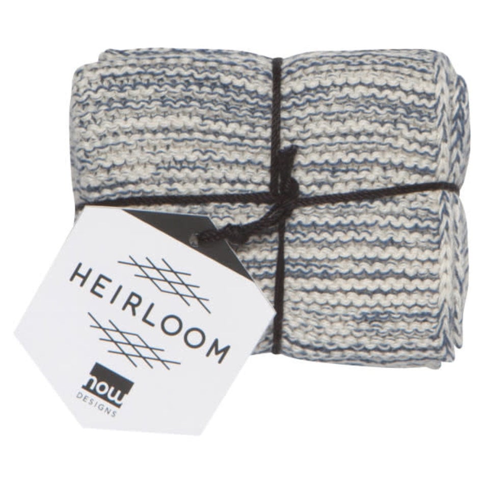 Now Designs Heirloom Knit Dishcloth, Set of 2, Midnight