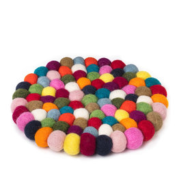 Felt Ball Trivet, 8", Multi