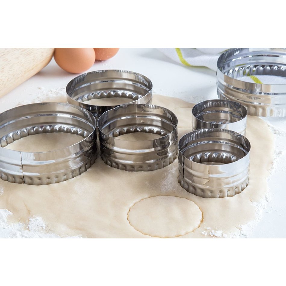 Fox Run Plain and Crinkled Double-Sided Cutter Set, 6pc