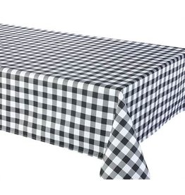 Percalle (Gingham) Tablecloth, 58” x 78”, Black