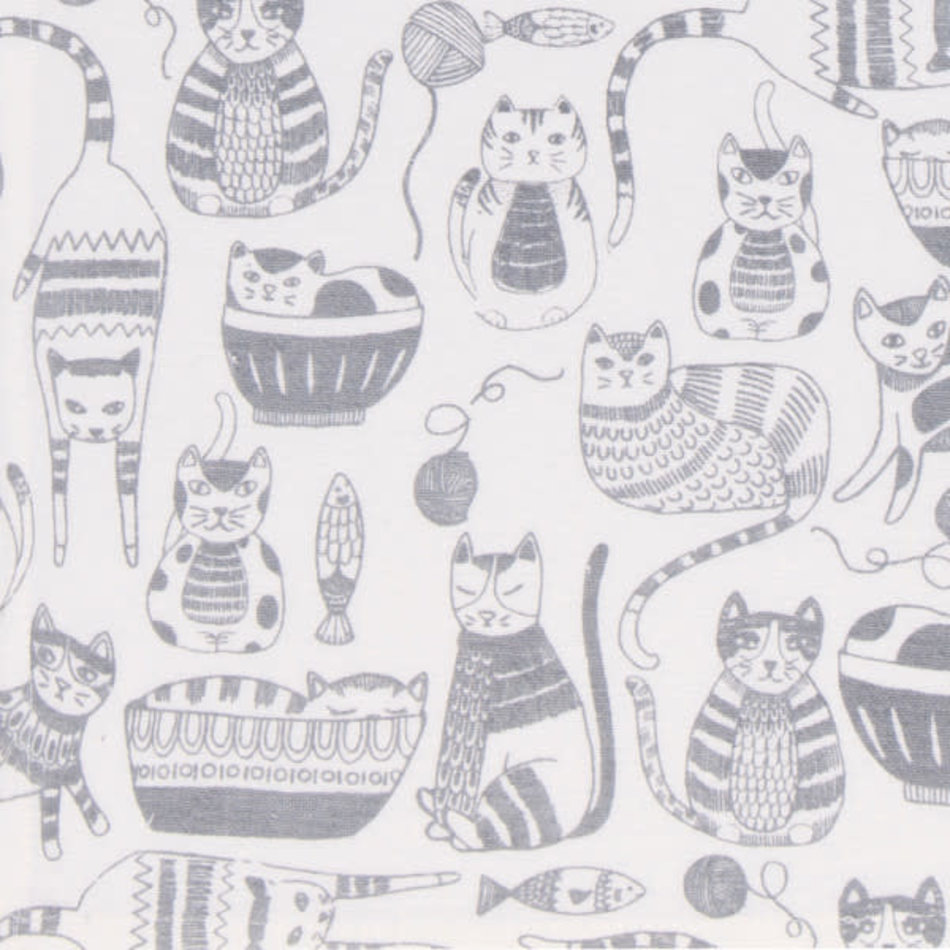 Now Designs London Gray Printed Floursack Dish Towels, Set of 2