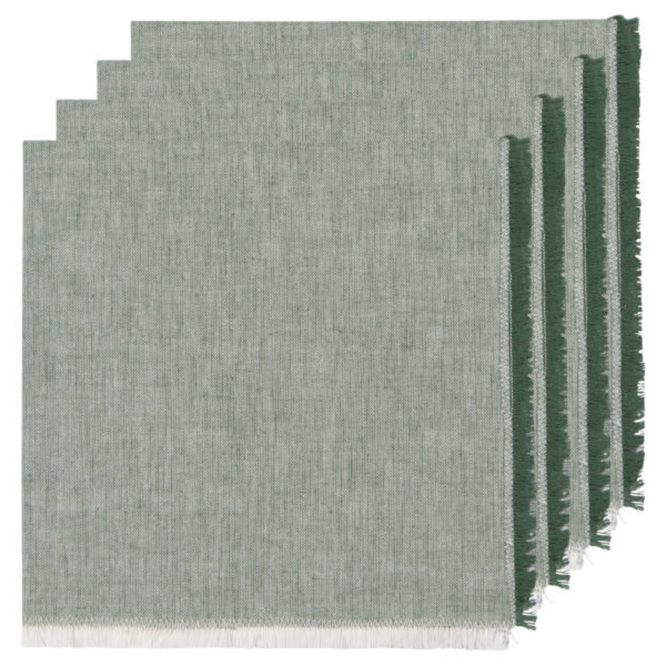 Heirloom Chambray Napkins, Jade Green Set of 4