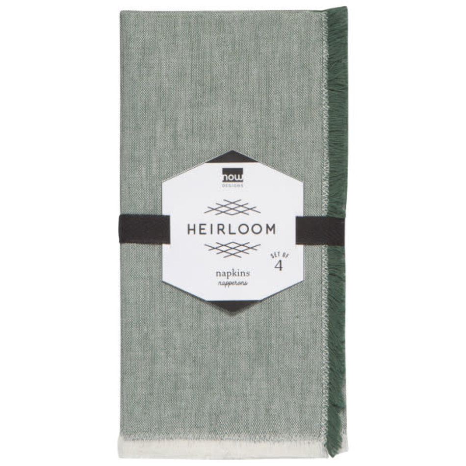 Heirloom Chambray Napkins, Jade Green Set of 4
