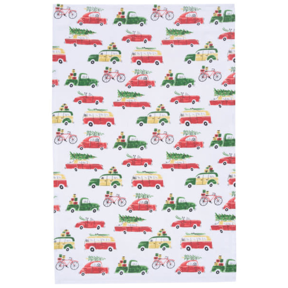 Now Designs Holiday Cars Tea Towels, set of 2