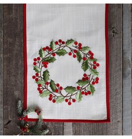 Wreath Embroidered Table Runner